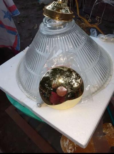 glass ribbed done chandelier - Houston, Texas