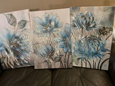 Blue Floral Canvas Set - Thumbnail 2