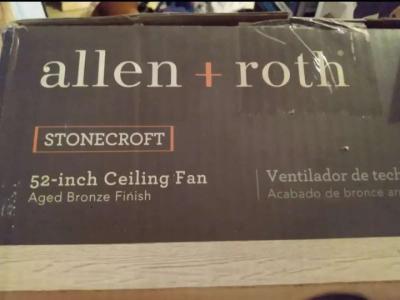 beautiful brand new in box Allen Roth 52 bronze ceiling fan - Thumbnail 3