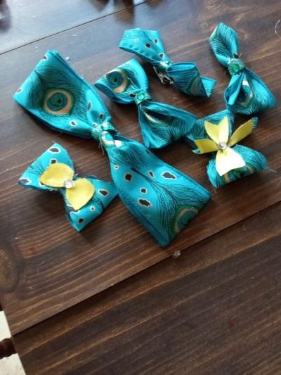 ribbon and fabric and leather hair or gifts bows - Thumbnail 4