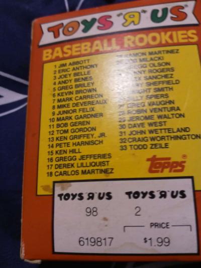 Toys R Us baseball rookie cards 1990 - Thumbnail 2