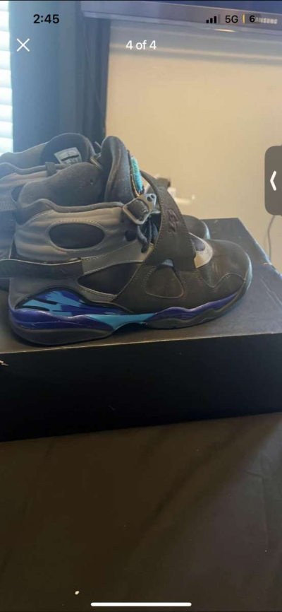 Air Jordan Retro Aqua 8s Youth Size 7 - Thumbnail 4