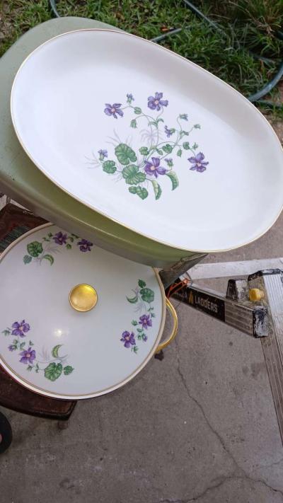 real fine china big  dinnerware set handpainted - Thumbnail 6