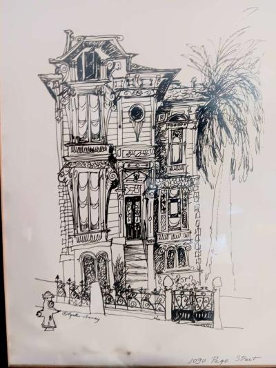 architectrial original sketch signed and professionally feam - Thumbnail 2