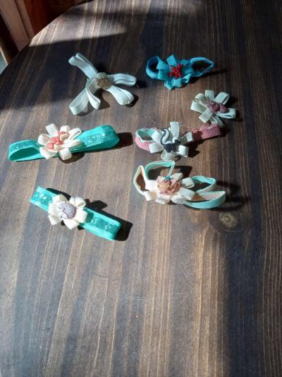 ribbon and fabric and leather hair or gifts bows - Thumbnail 2