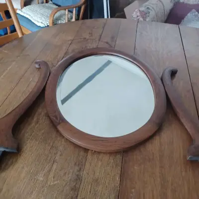 Oak Tall Boy dresser with mirror - Thumbnail 2