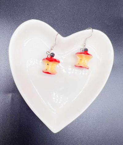 Cute Apple Core Earrings - Thumbnail 2