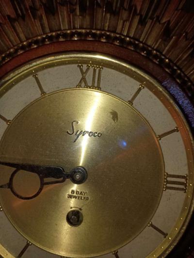1955 syroco sunburst 8 day cycle clock - Thumbnail 3