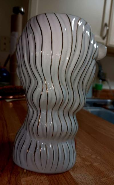 vintage 13 in porcelain painted female beauty head - Thumbnail 4