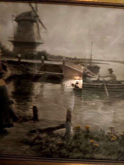 antique beautiful 1930s painting - Thumbnail 2