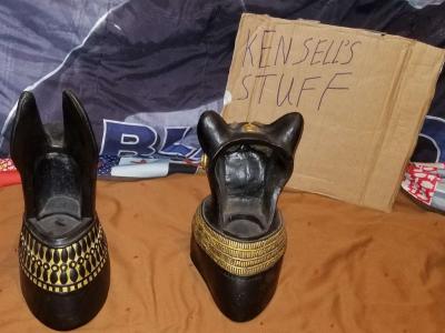 Rare Anubis And Bastet Life Size Vintage  Statues - Thumbnail 3