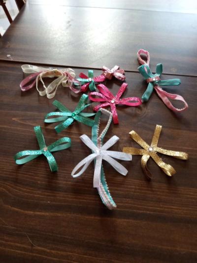 ribbon and fabric and leather hair or gift bows - Thumbnail 2