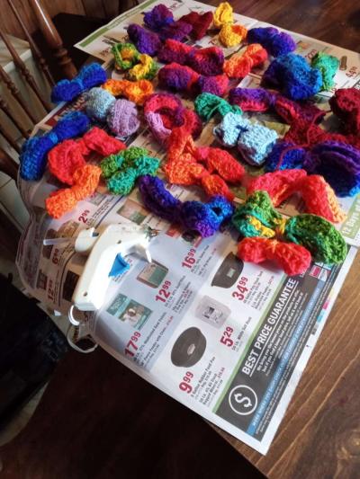 crochet hair bows or gift bows - Thumbnail 2
