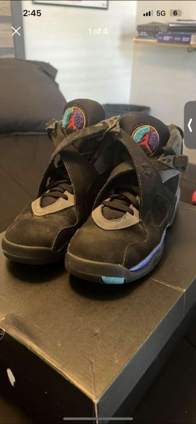 Air Jordan Retro Aqua 8s Youth Size 7 - Thumbnail 3