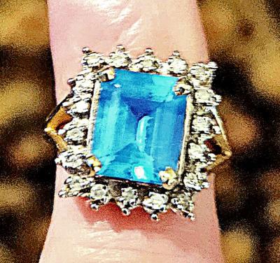 blue topaz 10k gold ring - Thumbnail 3