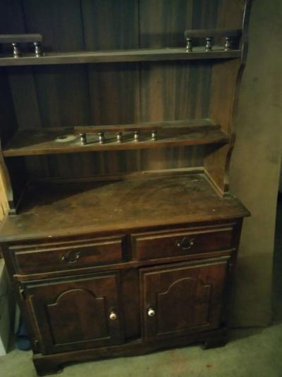 2 piece hutch Brown color - Thumbnail 4