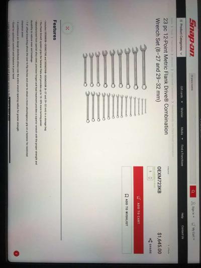 23 Piece Snap On Wrenches - Thumbnail 2