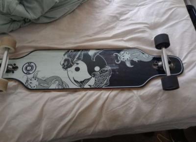 yin and yang longboard - Thumbnail 2
