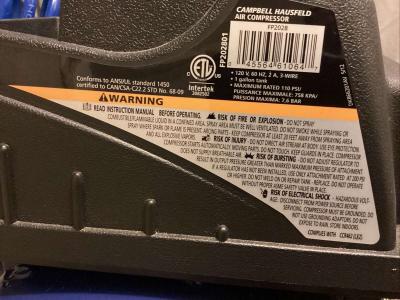 Campbell Hausfeld FP2028 1 Gallon Air Compressor - Thumbnail 5