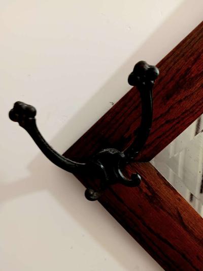 beautiful vintage hand crafted dark wood mirror - Thumbnail 3