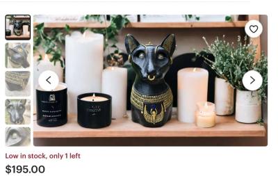 Rare Anubis And Bastet Life Size Vintage  Statues - Thumbnail 5
