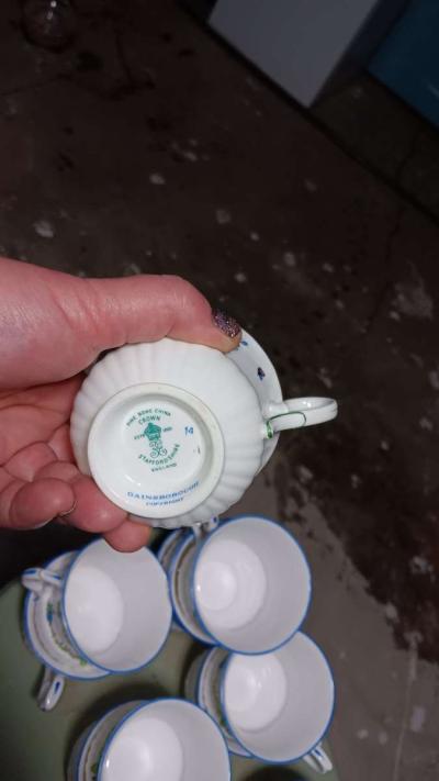 13 piece fine bone china tea cups hanpainted - Thumbnail 3