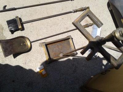 fireplace tools really nice for being about 40 years old - Whittier, California