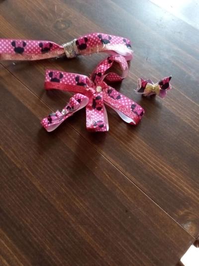 ribbon and fabric and leather hair or gift bows - Thumbnail 5