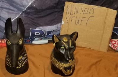 Rare Anubis And Bastet Life Size Vintage  Statues - Thumbnail 2