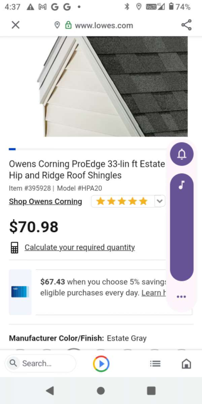 Owens Corning proedge shingles - Thumbnail 3