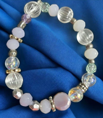 Glass Bead Necklace Bracelet and Earring Set - Thumbnail 2