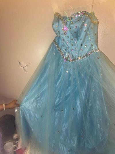 Icy Blue Quince Dress - Thumbnail 4