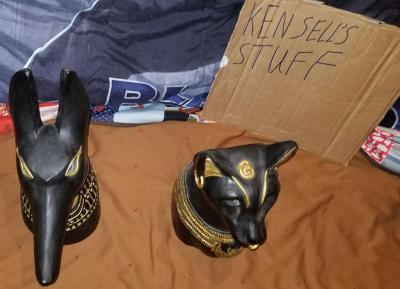 Rare Anubis And Bastet Life Size Vintage  Statues - Thumbnail 6