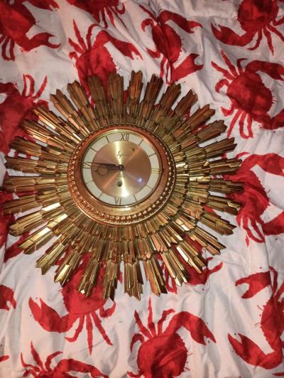1955 syroco sunburst 8 day cycle clock - Thumbnail 4