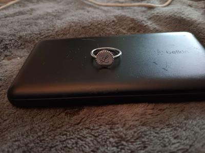 18k white gold monogram ring size 6 - Thumbnail 3