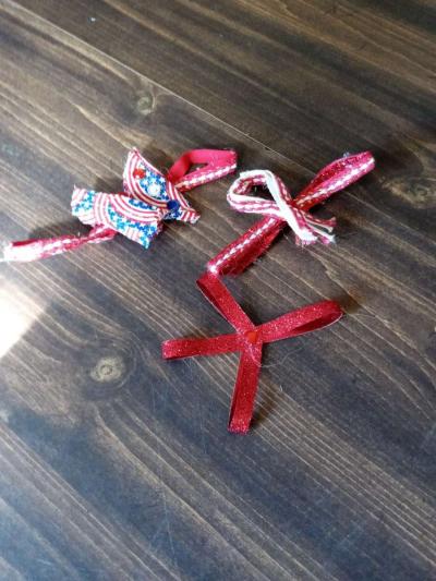 ribbon and fabric and leather hair or gift bows - Thumbnail 3