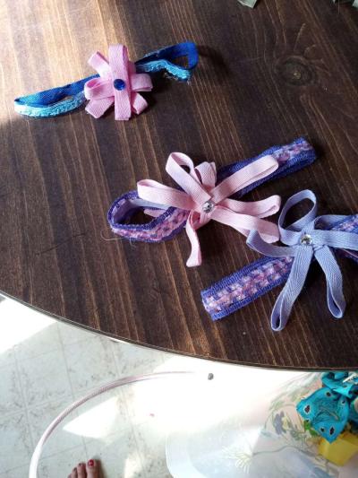 ribbon and fabric and leather hair or gifts bows - Thumbnail 3