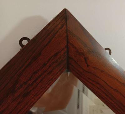 beautiful vintage hand crafted dark wood mirror - Thumbnail 2