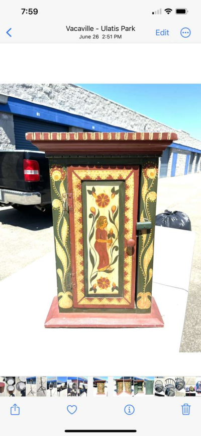 Antique hand crafted 18 inch x 13 inch medicine cabinet - Vacaville, California