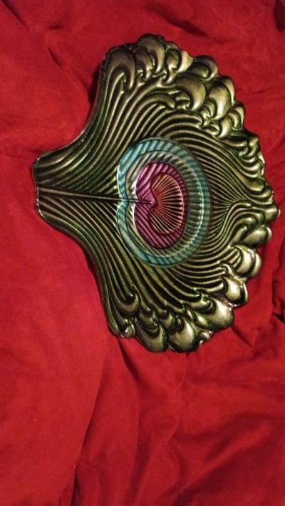 peacock degsin severing platter - Thumbnail 3