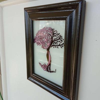 Elegant hand painted on glass picture in a frame - Thumbnail 2