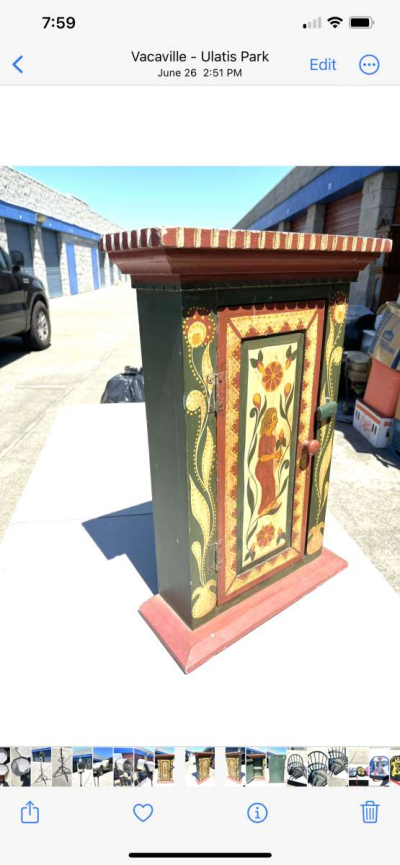 Antique hand crafted 18 inch x 13 inch medicine cabinet - Thumbnail 2