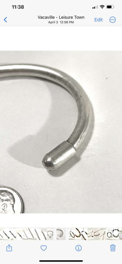 Vintage Sold Silver Stiff cuff silver bracelet - Thumbnail 2