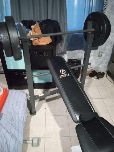 heavy bag curl bar weight bench