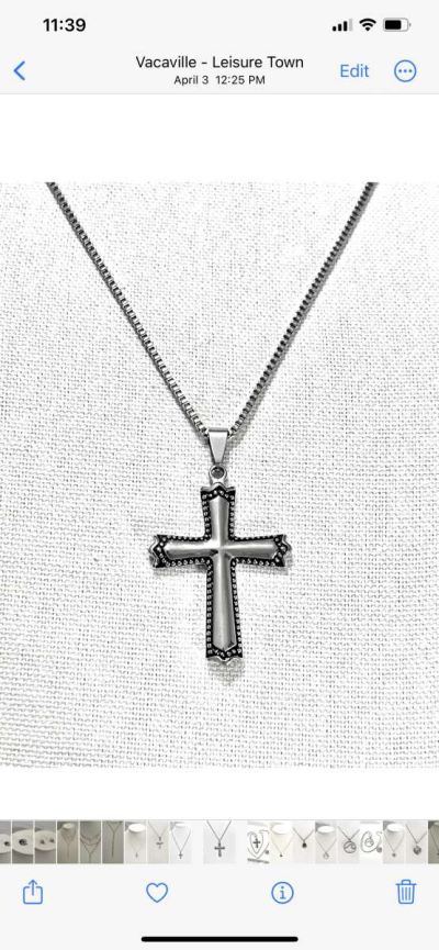 brand new chain link necklace with Cross pendant - Thumbnail 2