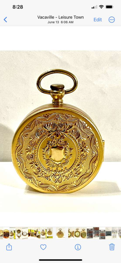 Vintage solid brass wind up clock - Thumbnail 4