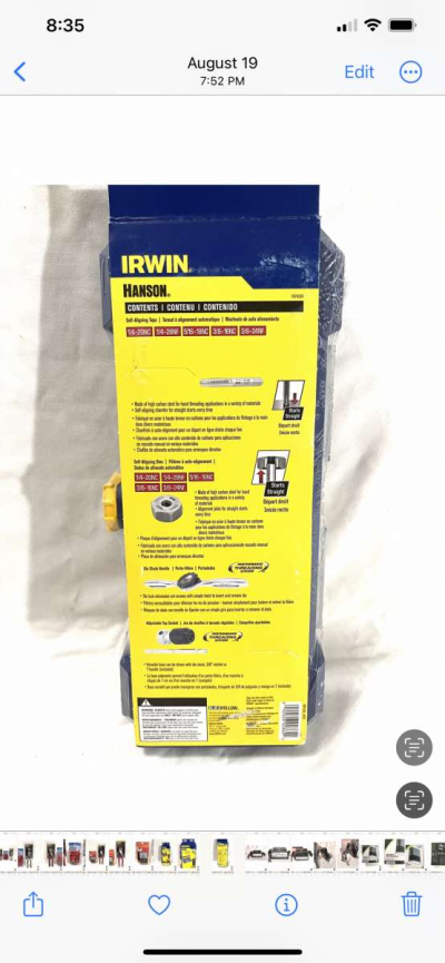 brand new Hansen Irwin 14 piece tap die set - Thumbnail 3