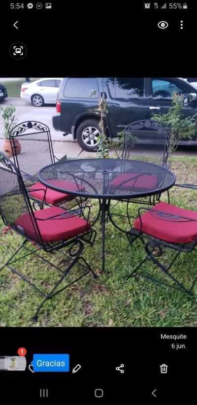 Iron Table Set 10pc Rocking Chair Good Condition New - Thumbnail 6