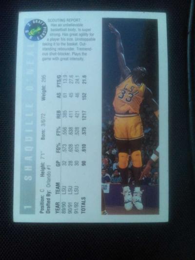 Shaquille ONeal 1992 Draft Picks Card - Thumbnail 2