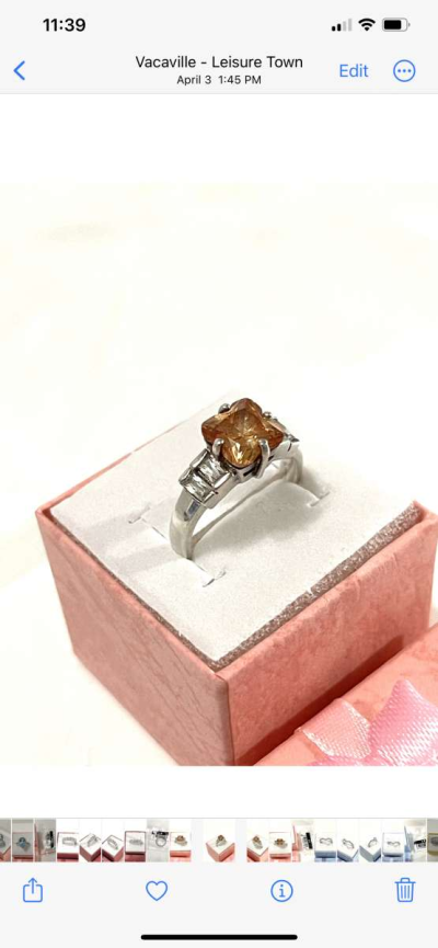 brand new yellow topaz silver ring size 6 and half - Thumbnail 2